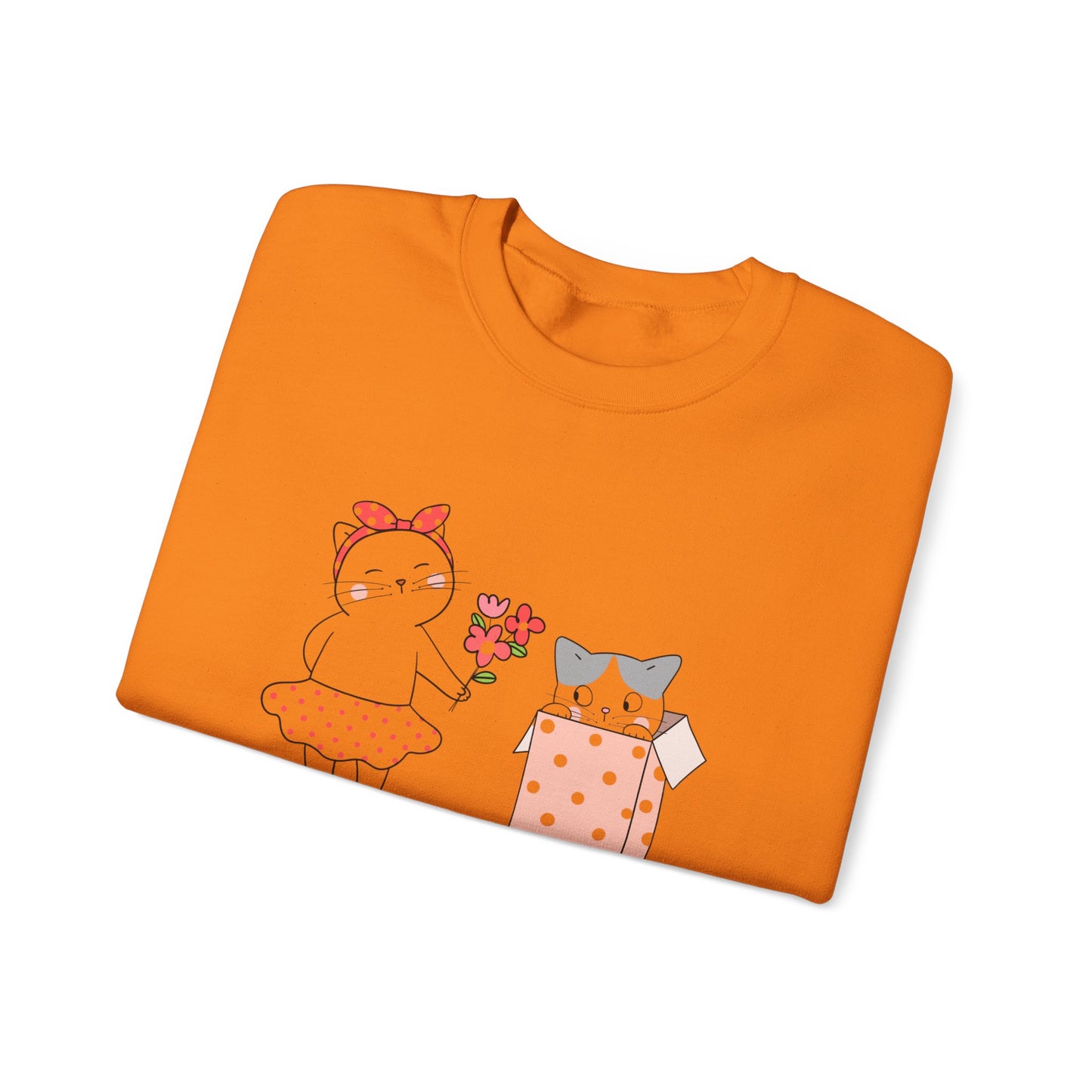 Cute Cat Valentine Crewneck Sweatshirt, Valentine Shirt, Cat, Valentines Heart Sweatshirt, Funny Valentine Day Shirt, Valentine's Day Gift