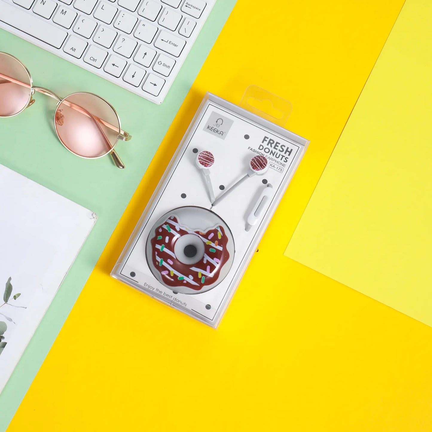 Cute Wired Headphones with Microphone and Storage Box