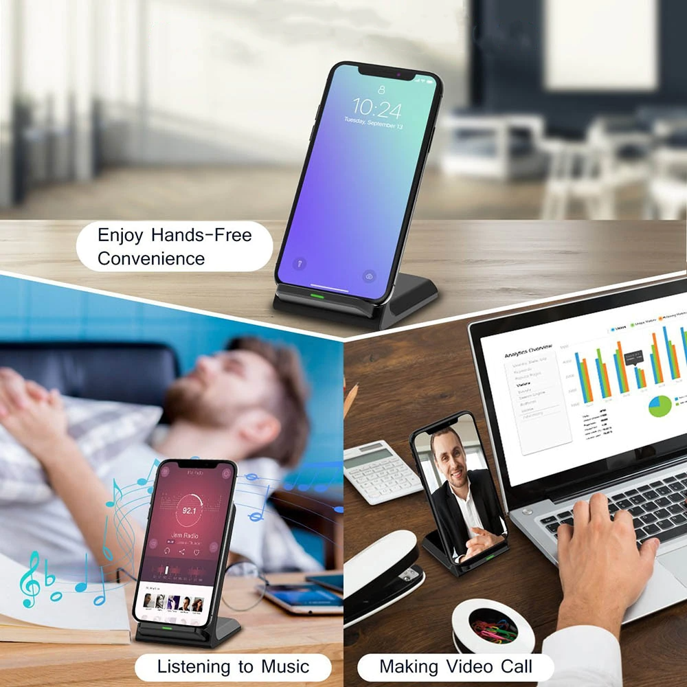 Qi Wireless Fast Charger Charging Pad Stand Dock For Samsung Galaxy iPhone Phone - us seller