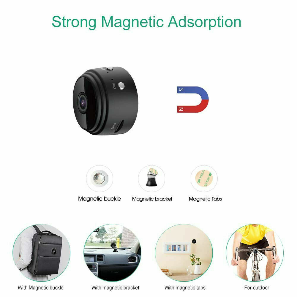 Mini Wireless Camera WiFi IP Home Security DVR Night Vision HD USB 1080P