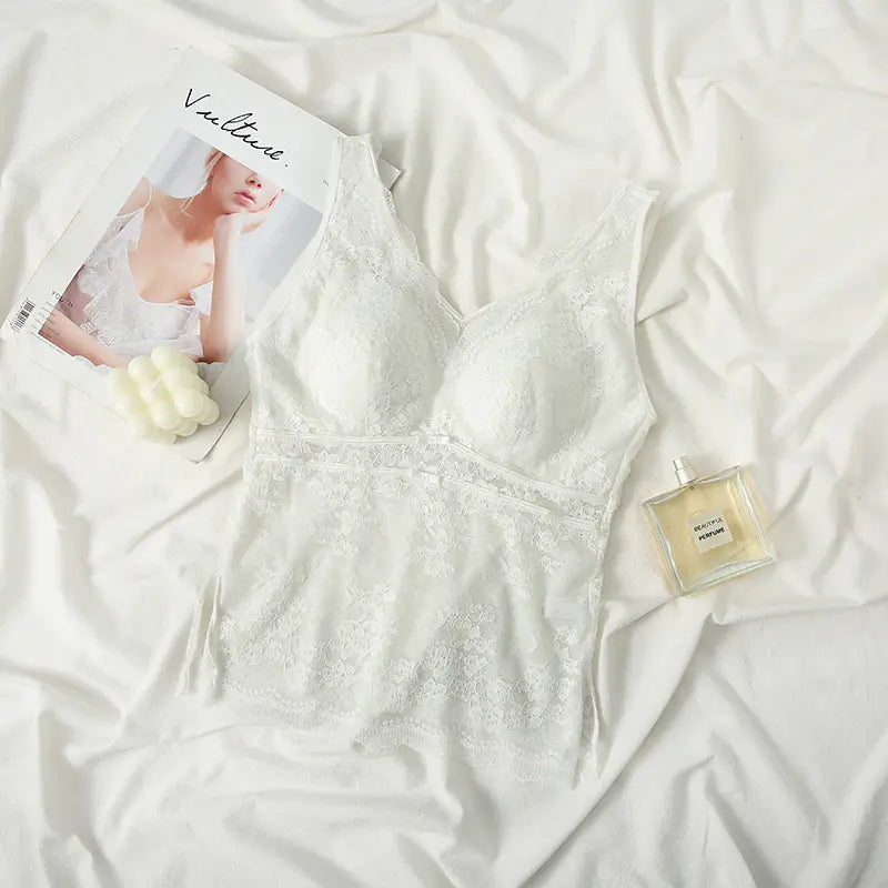 Lace French Bra for Women - Wireless and Supportive - Lingerie