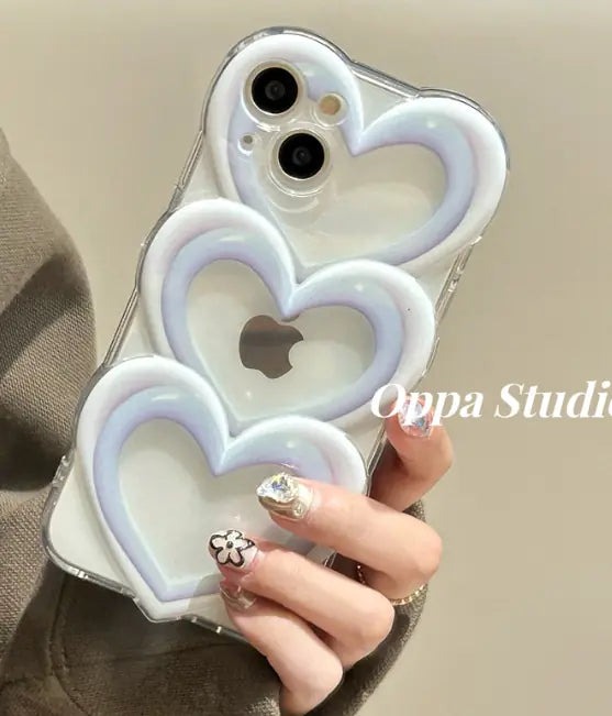 Gradient Love Heart Phone Case for iPhone 11-14