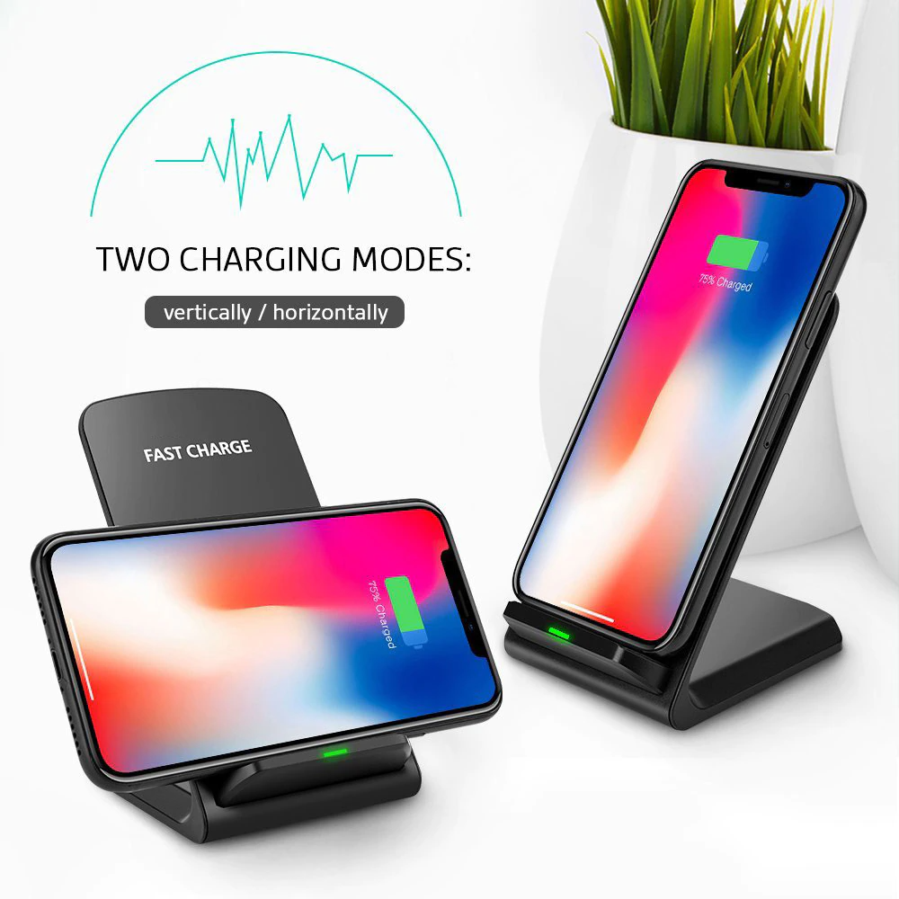 Qi Wireless Fast Charger Charging Pad Stand Dock For Samsung Galaxy iPhone Phone - us seller