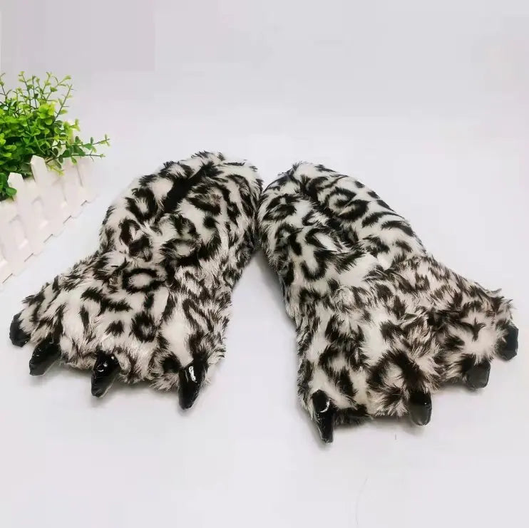 Dinosaur Paw Cartoon Couple Cotton Slippers (Warm Shoes)- 888