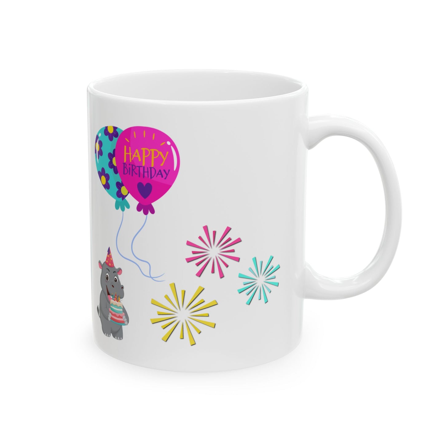 Happy Birthday Cartoon Ceramic Mug - Fun Gift for Kids