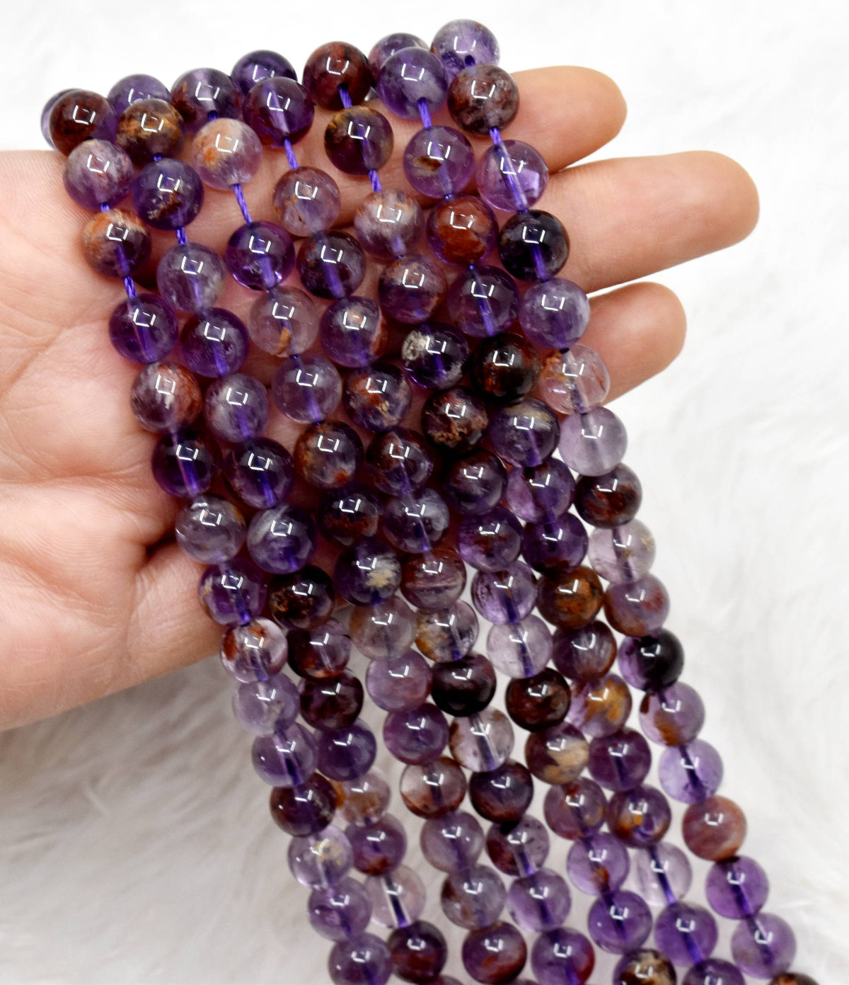 Ametrine Beads, Natural Crystal Round Beads 6mm to 10mm