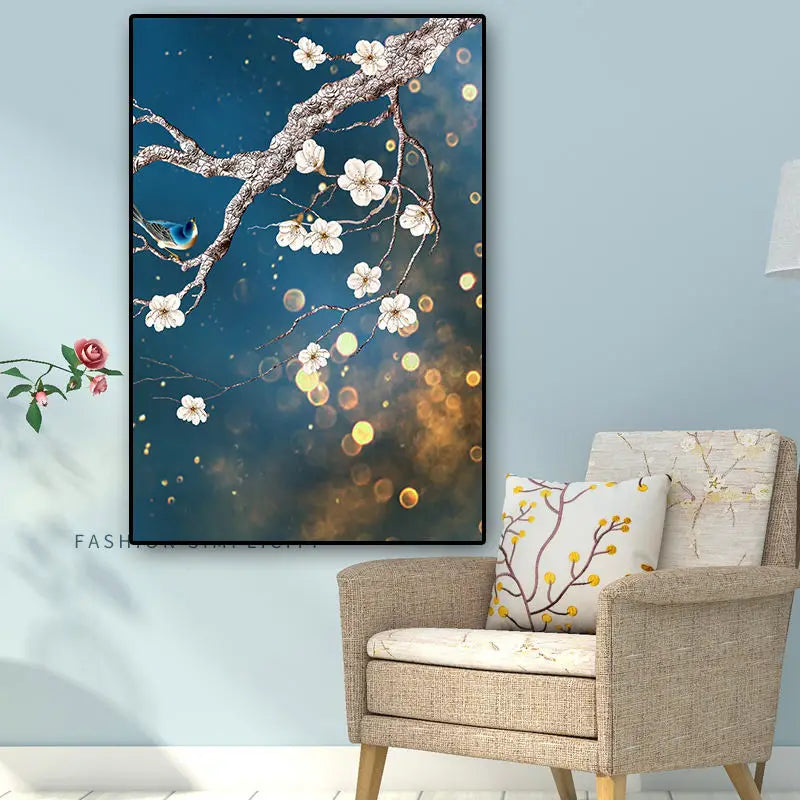 3-Piece Plum Blossom Canvas Art Set for Home Decor
