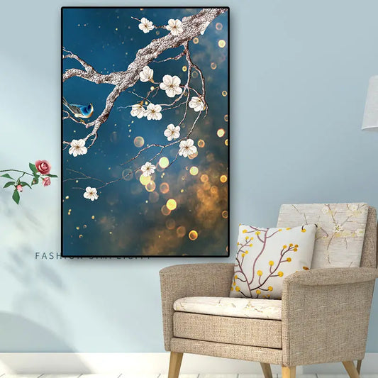 3-Piece Plum Blossom Canvas Art Set for Home Decor