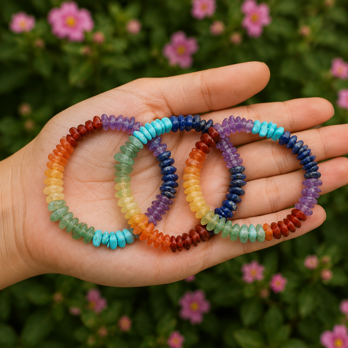 7 Chakra Chip Bracelet