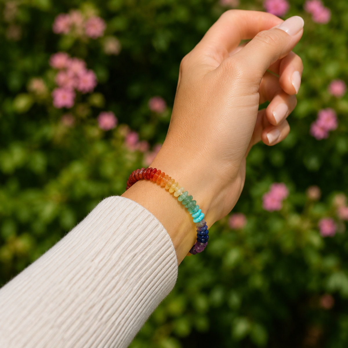 7 Chakra Chip Bracelet