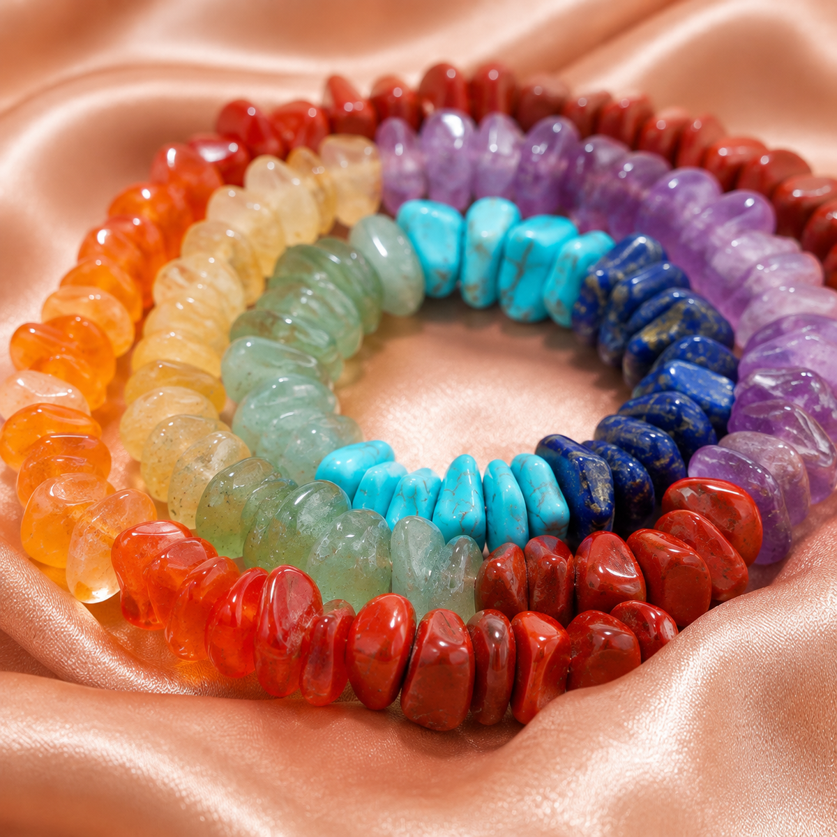 7 Chakra Chip Bracelet