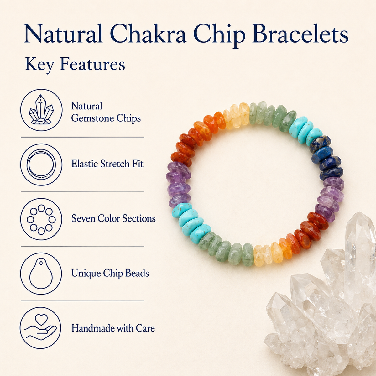 7 Chakra Chip Bracelet