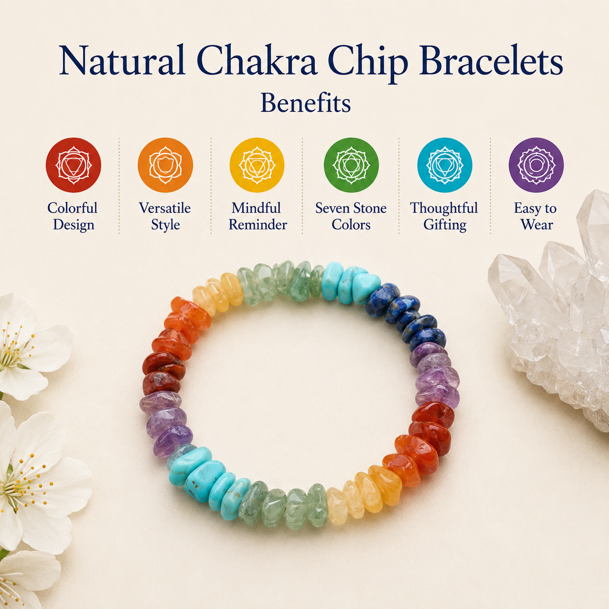 7 Chakra Chip Bracelet
