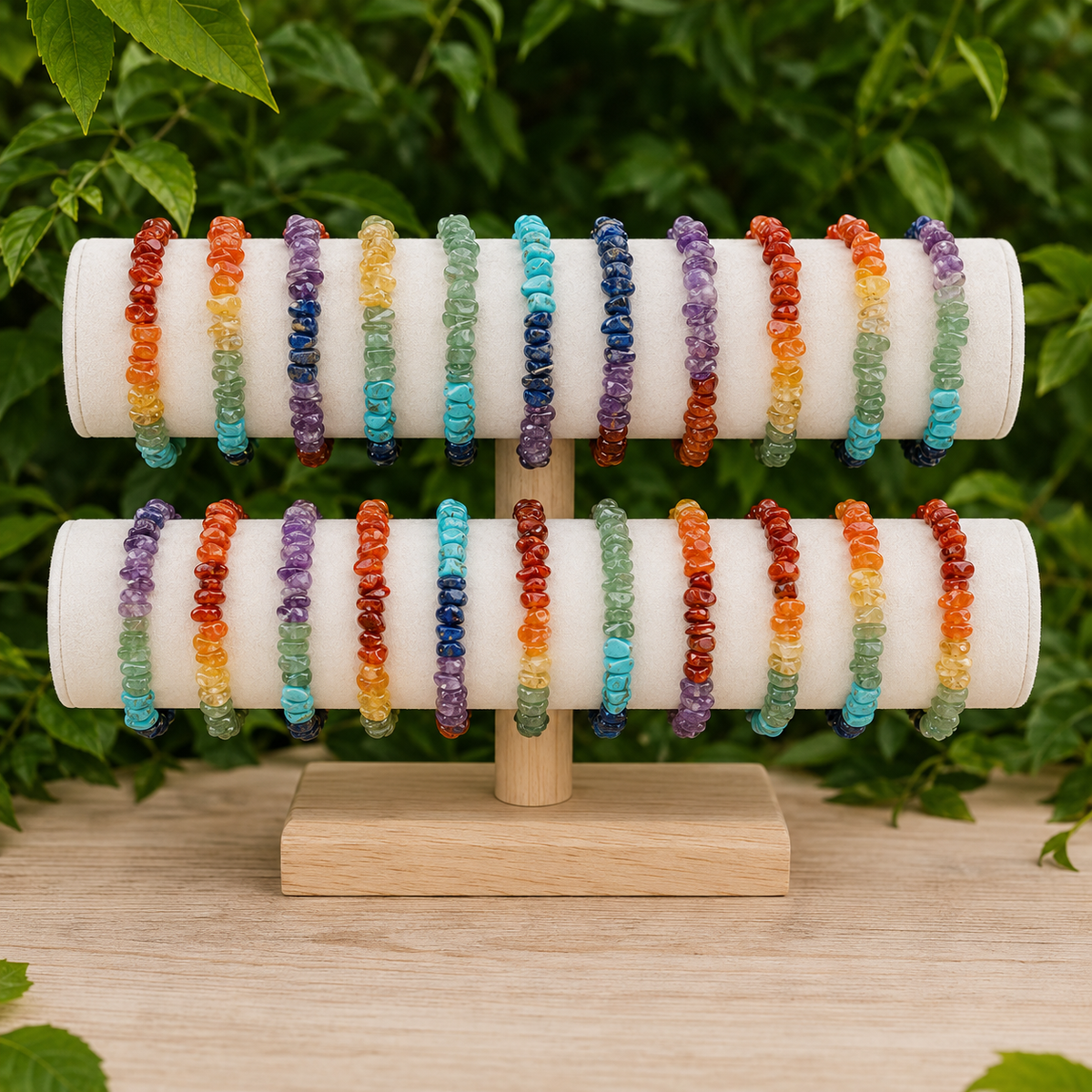 7 Chakra Chip Bracelet