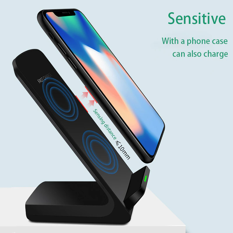 Qi Wireless Fast Charger Charging Pad Stand Dock For Samsung Galaxy iPhone Phone - us seller