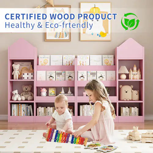 Children's pink Wooden Bookshelf