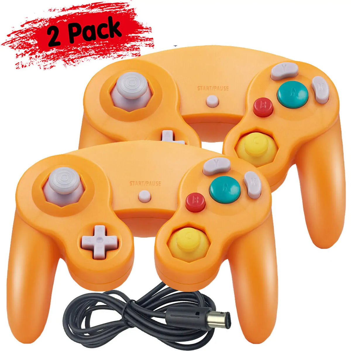 2 Pack Wired NGC Controller Gamepad for Nintendo GameCube GC & Wii U Console USA
