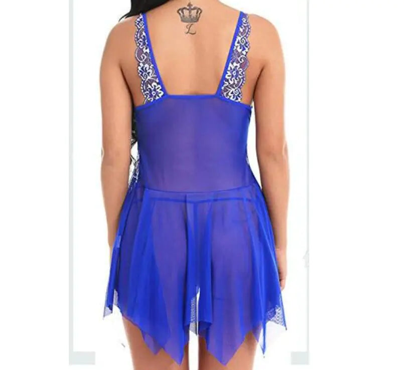 Midnight Charm Plus Size Lace Cami Dress Nightgown - Lingerie