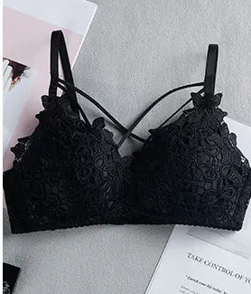 Quality Lace Wireless Push-Up Triangle Bra for Girls - Lingerie