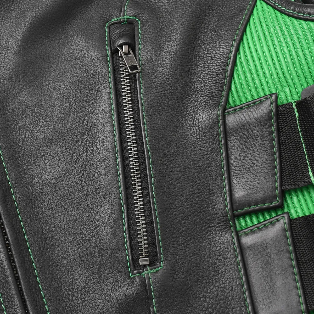 Tactical Emerald Men’s Motorcycle Leather Vest