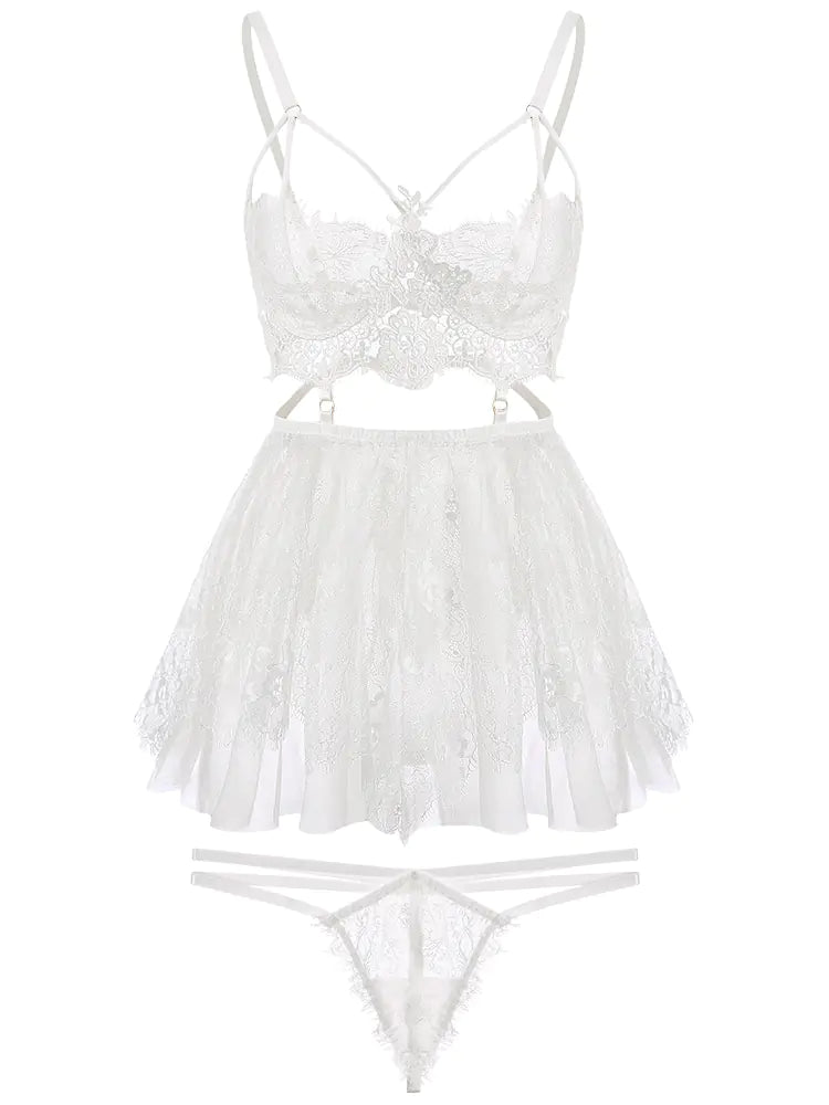 Lace Embroidered Irregular Cami Nightwear for Summer - Lingerie