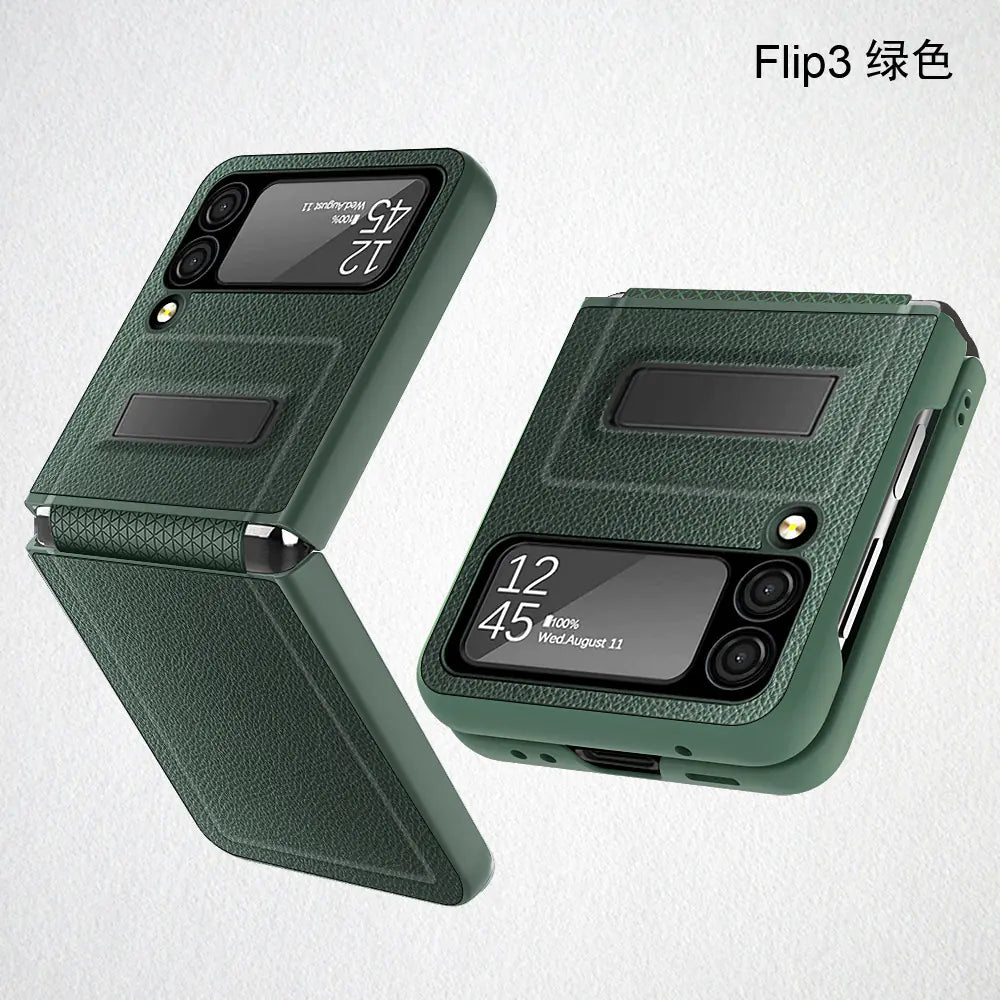 Samsung Galaxy Z Flip 3 Leather Texture Case with Stand