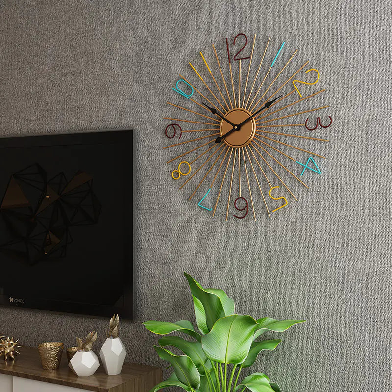 Silent Metal Wall Clock - Creative Iron Art Design
