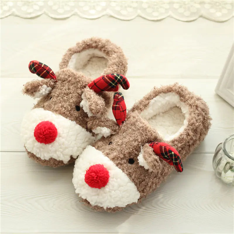Cute Elk Cotton Slippers for Women - Autumn & Winter- 888