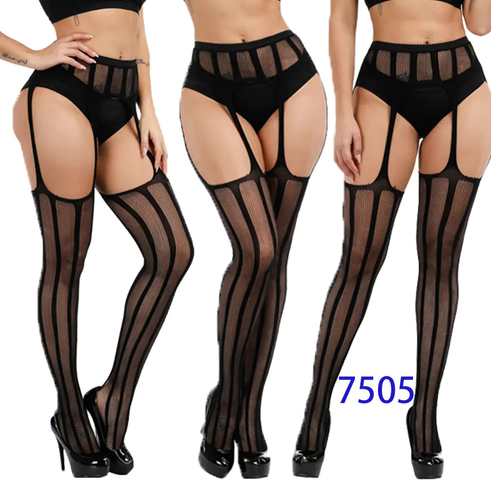 New Women's High Elasticity Open-Crotch Fishnet Stockings - Lingerie