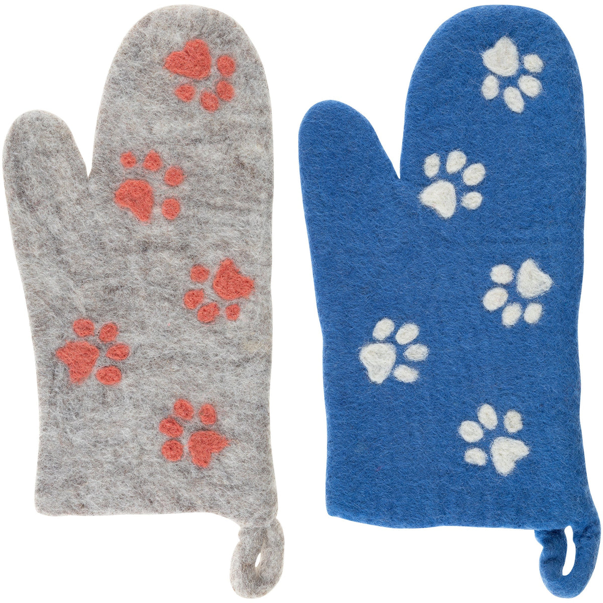Handmade Felt Paw Print Oven Mitt