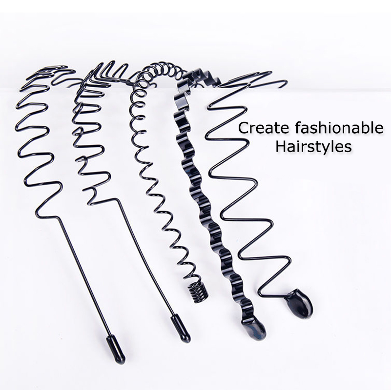 6Pcs Metal Hair Headband Wave Style Hoop Band Comb Sports Hairband Men Women US seller