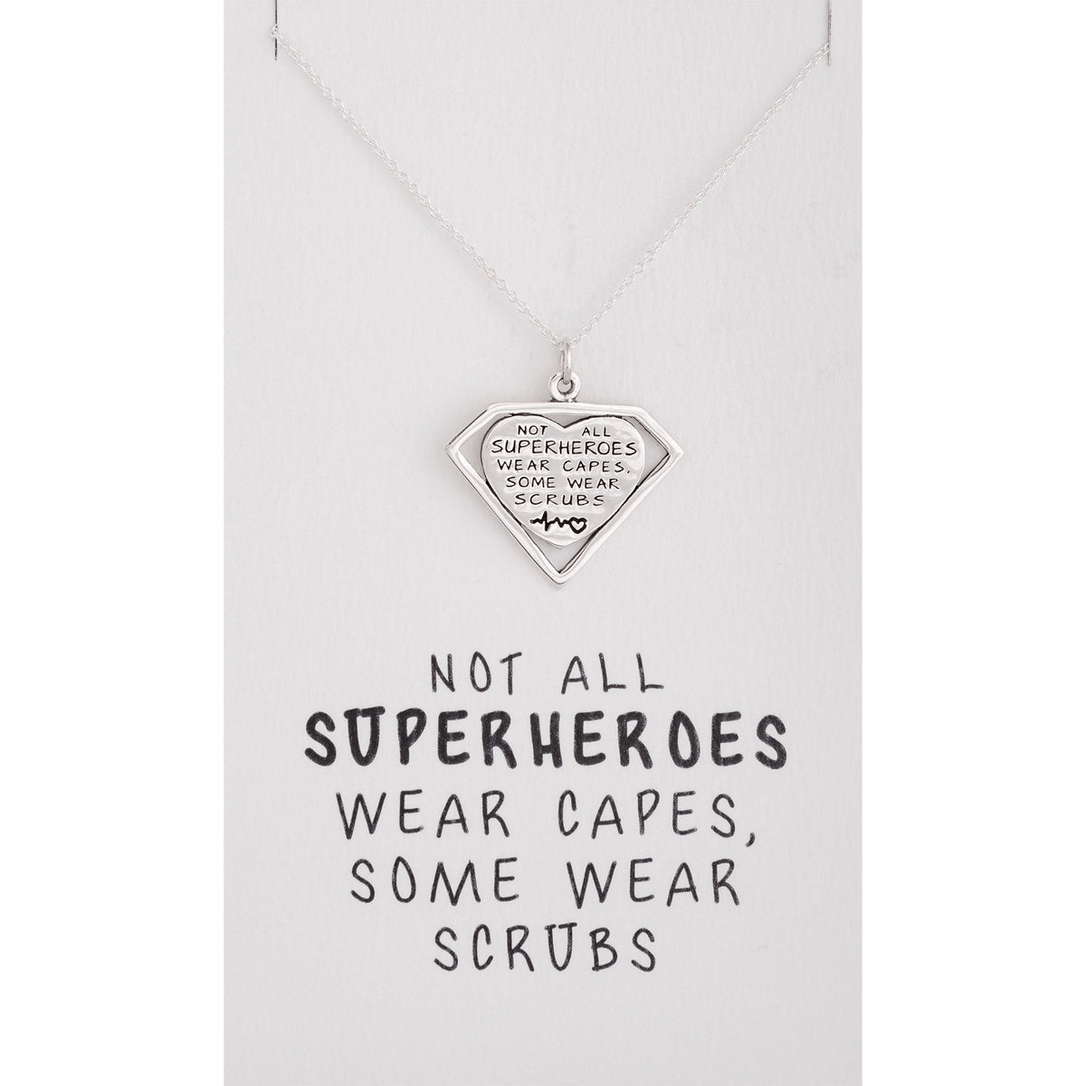 Healthcare Superhero Sterling Silver Necklace