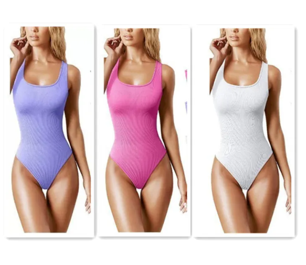 Women's U-neck Sleeveless Vest Tight Jumpsuit - Lingerie