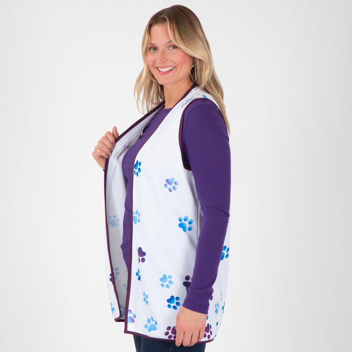Paw Print Thick Knit Vest