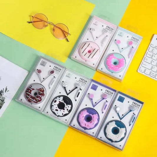Cute Wired Headphones with Microphone and Storage Box