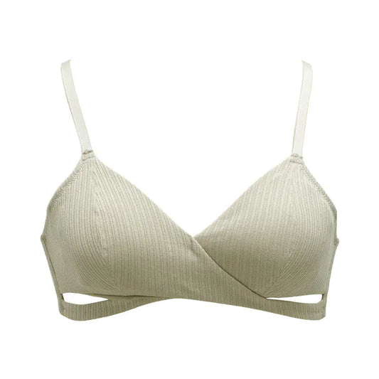Guerre New Thin Wireless Cross Lace Triangle Bra - Lingerie