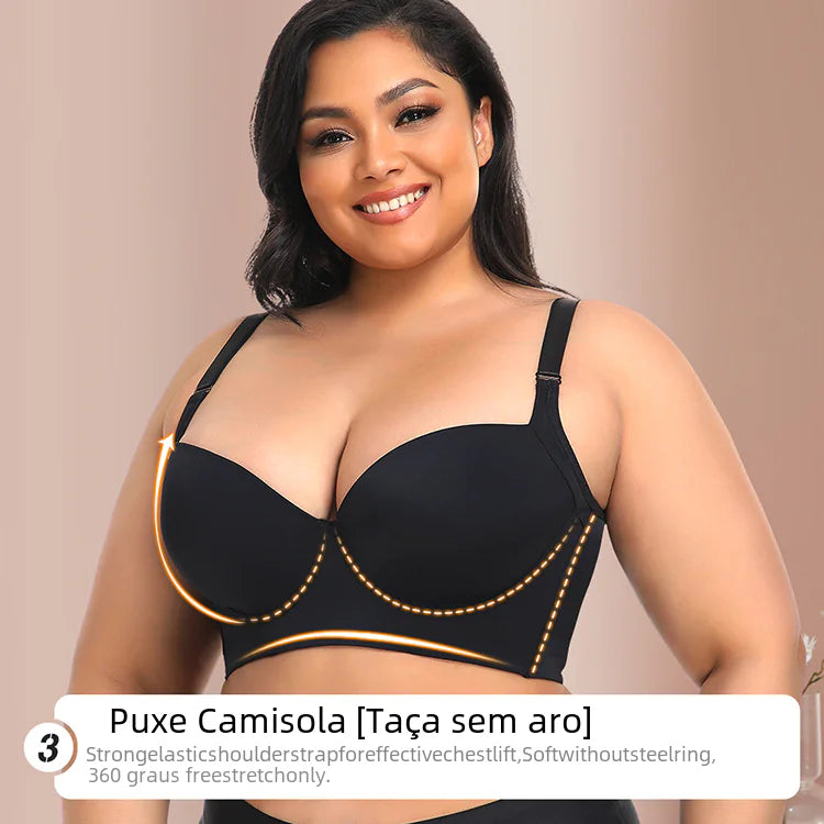 Seamless Sports Bra with Shaping Back Design (Plus Size) - Lingerie