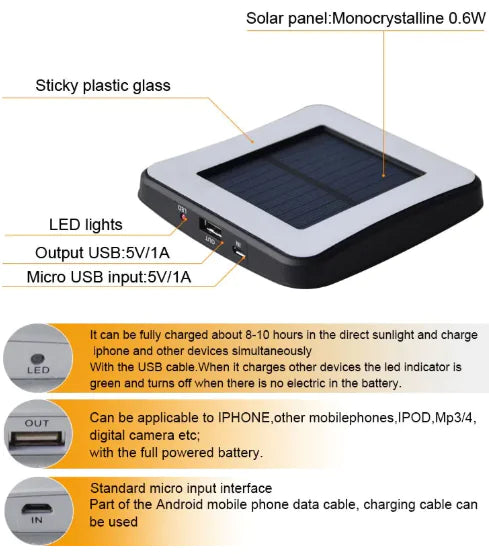 Solar Window Power Bank 5200mAh - 888