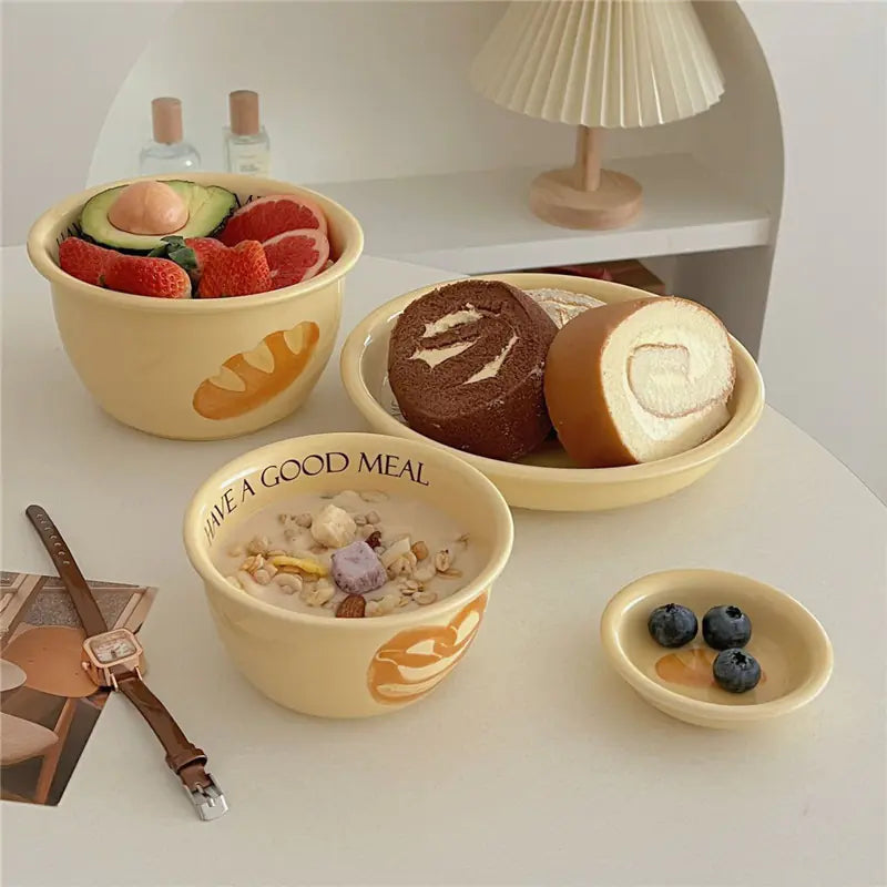Korean Style Bread Toast Tableware Set for Home