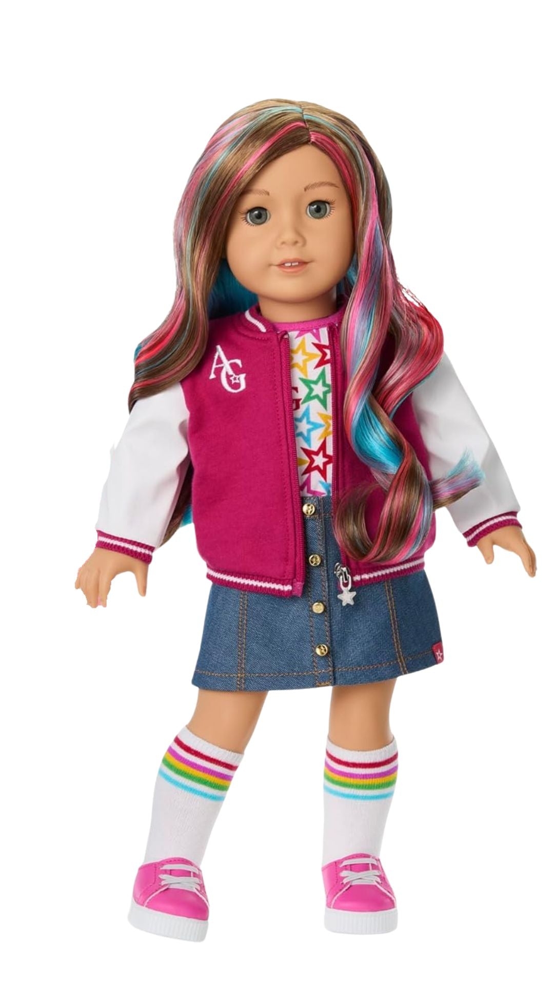 American Girl, Truly Me 18-inch Doll #101 with Gray Eyes, Wavy Caramel Hair, Light-to-Medium Skin, for Ages 6+