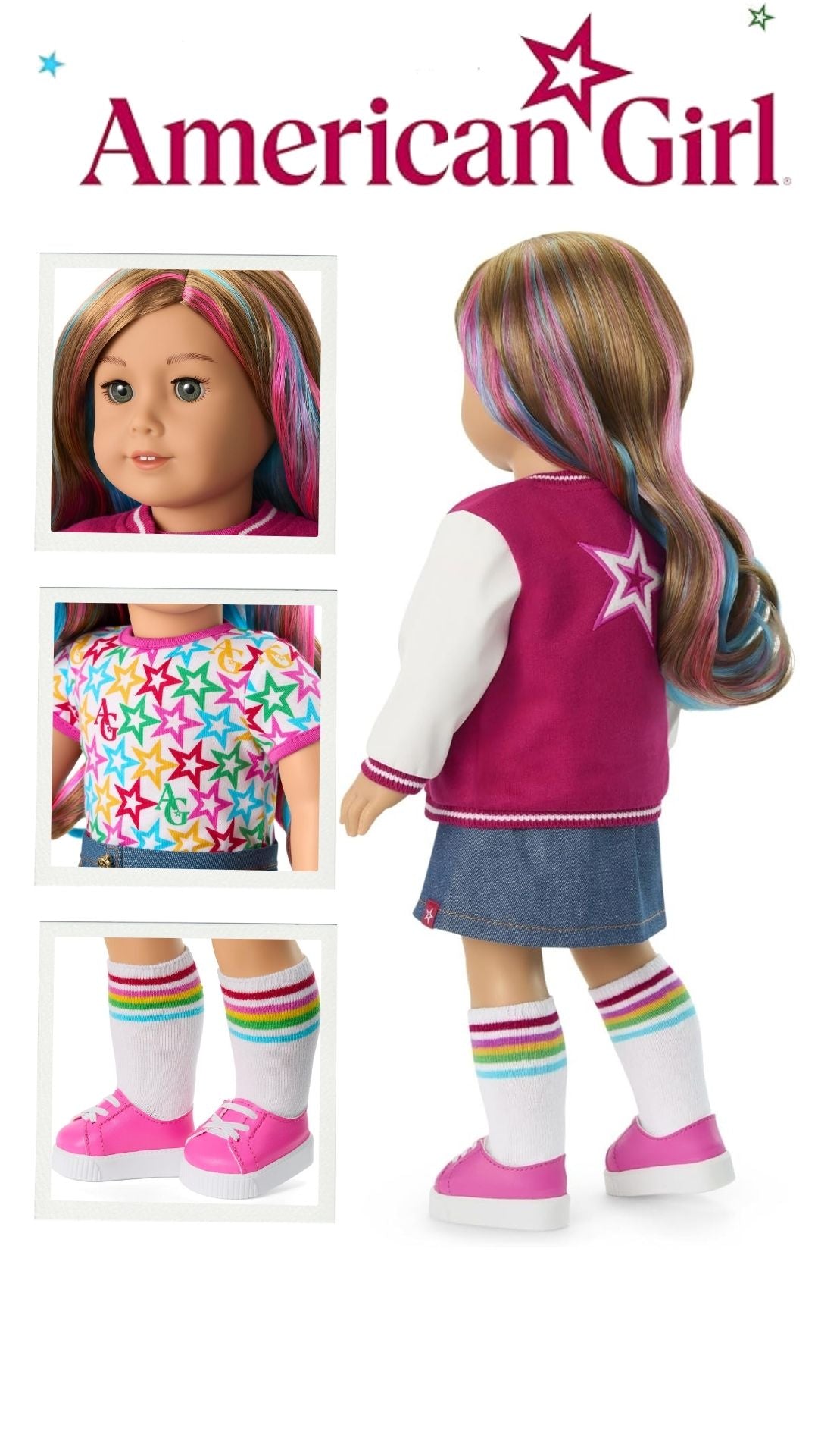 American Girl, Truly Me 18-inch Doll #101 with Gray Eyes, Wavy Caramel Hair, Light-to-Medium Skin, for Ages 6+