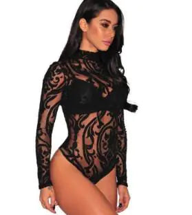 Sexy Sheer Bodysuit Lingerie Outfit