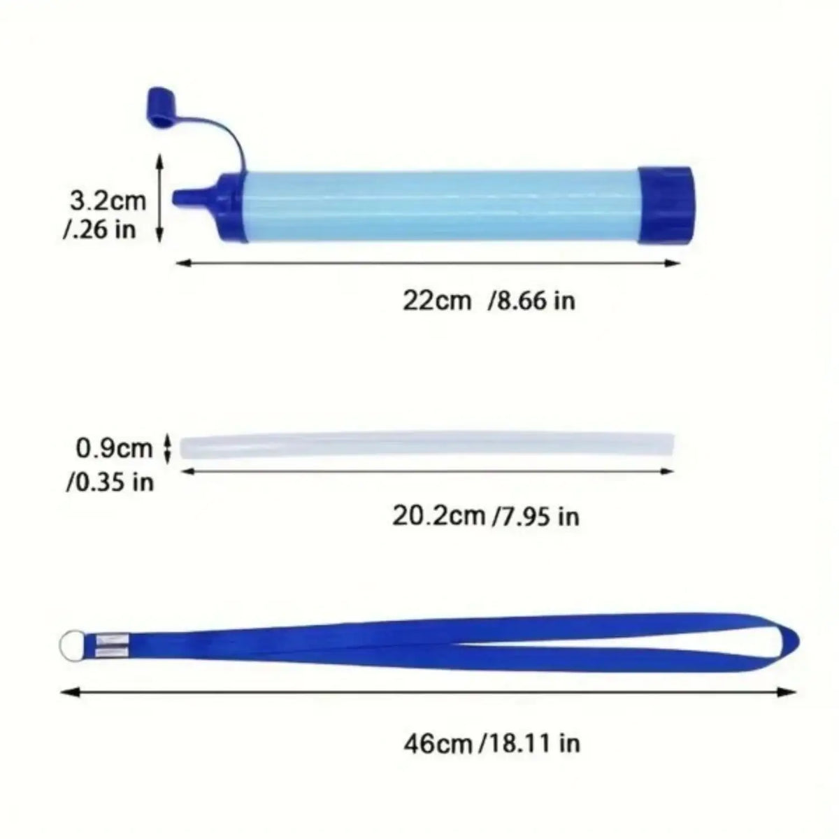 Personal Water Filter For Hiking, RV Camping, Travel, And Emergency Preparedness