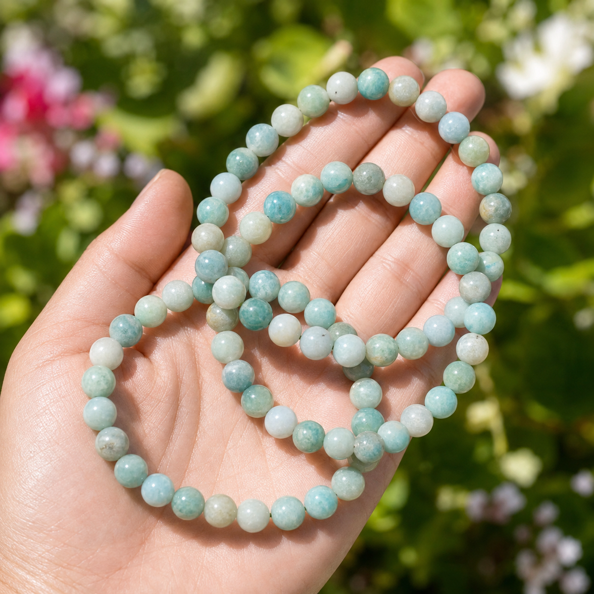 Amazonite Bead Bracelet | Matte Amazonite Bracelet (Alignment Of Chakra and Trust)