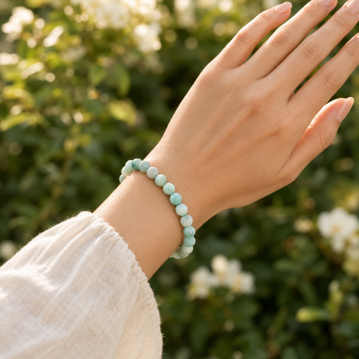 Amazonite Bead Bracelet | Matte Amazonite Bracelet (Alignment Of Chakra and Trust)