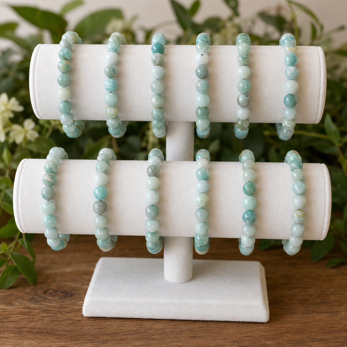 Amazonite Bead Bracelet | Matte Amazonite Bracelet (Alignment Of Chakra and Trust)