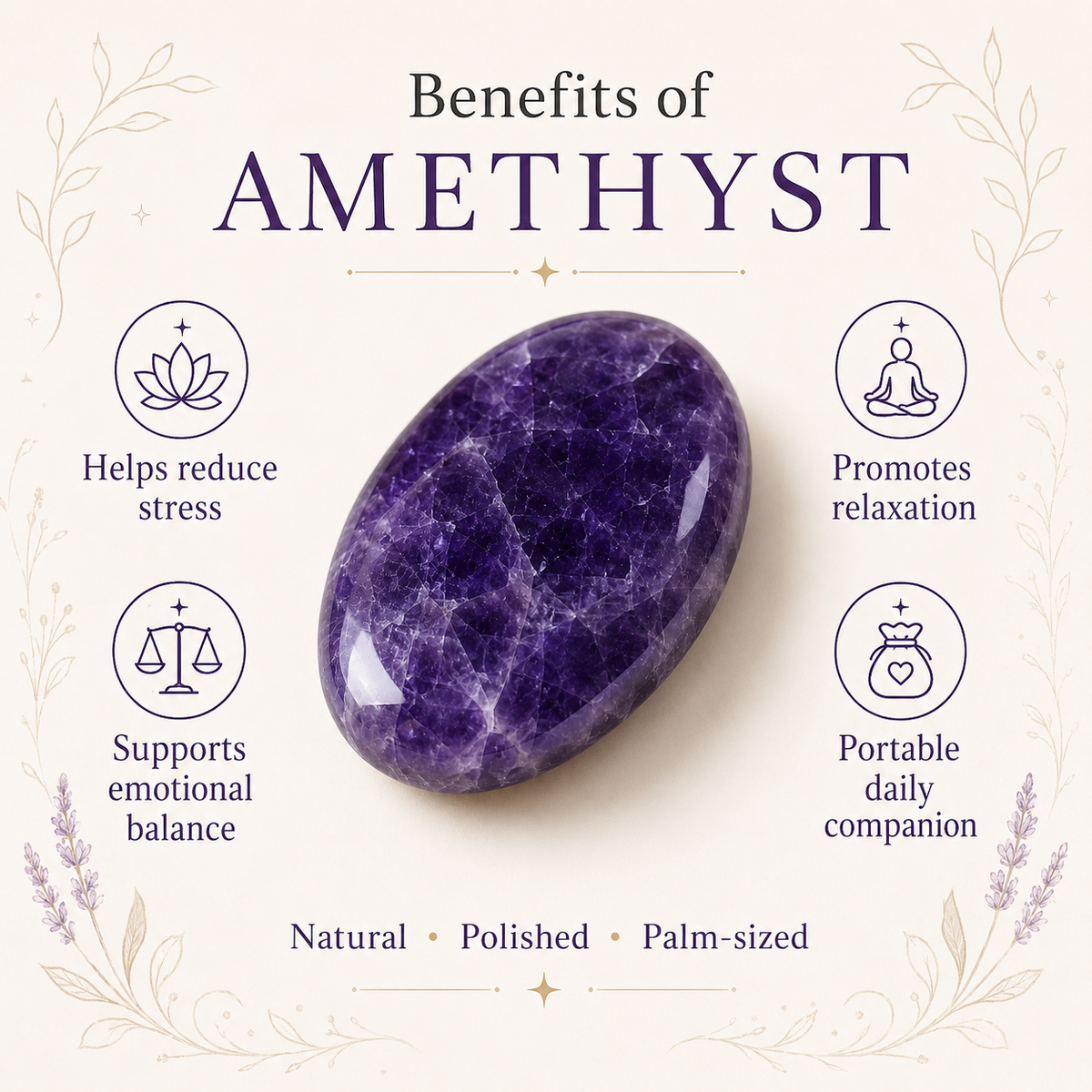 Amethyst Worry Pocket Stones