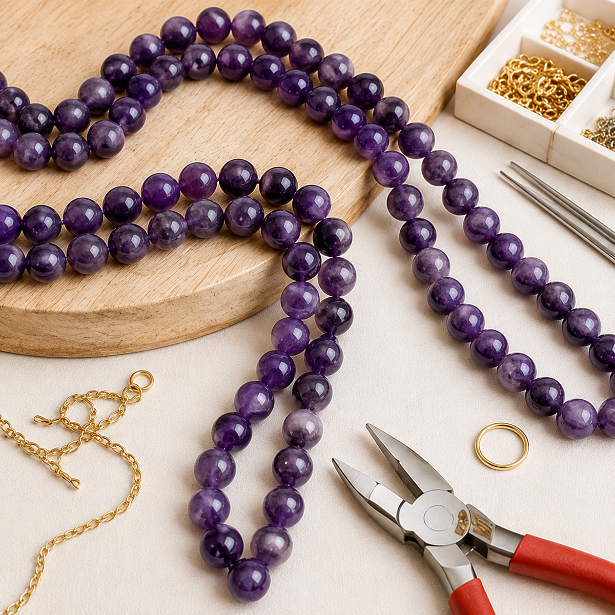 Amethyst Beads, Natural Round Crystal Beads 4mm to 14mm