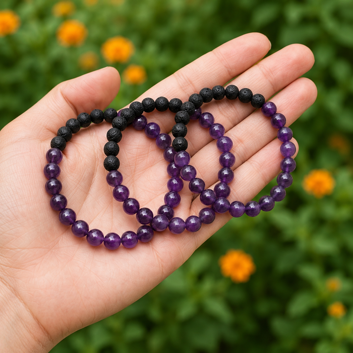 Amethyst Diffuser Bracelet, Lava Diffuser Jewelry, Aromatherapy, Essential Oil Bracelet, Spiritual Gift, Yoga Gift for Her