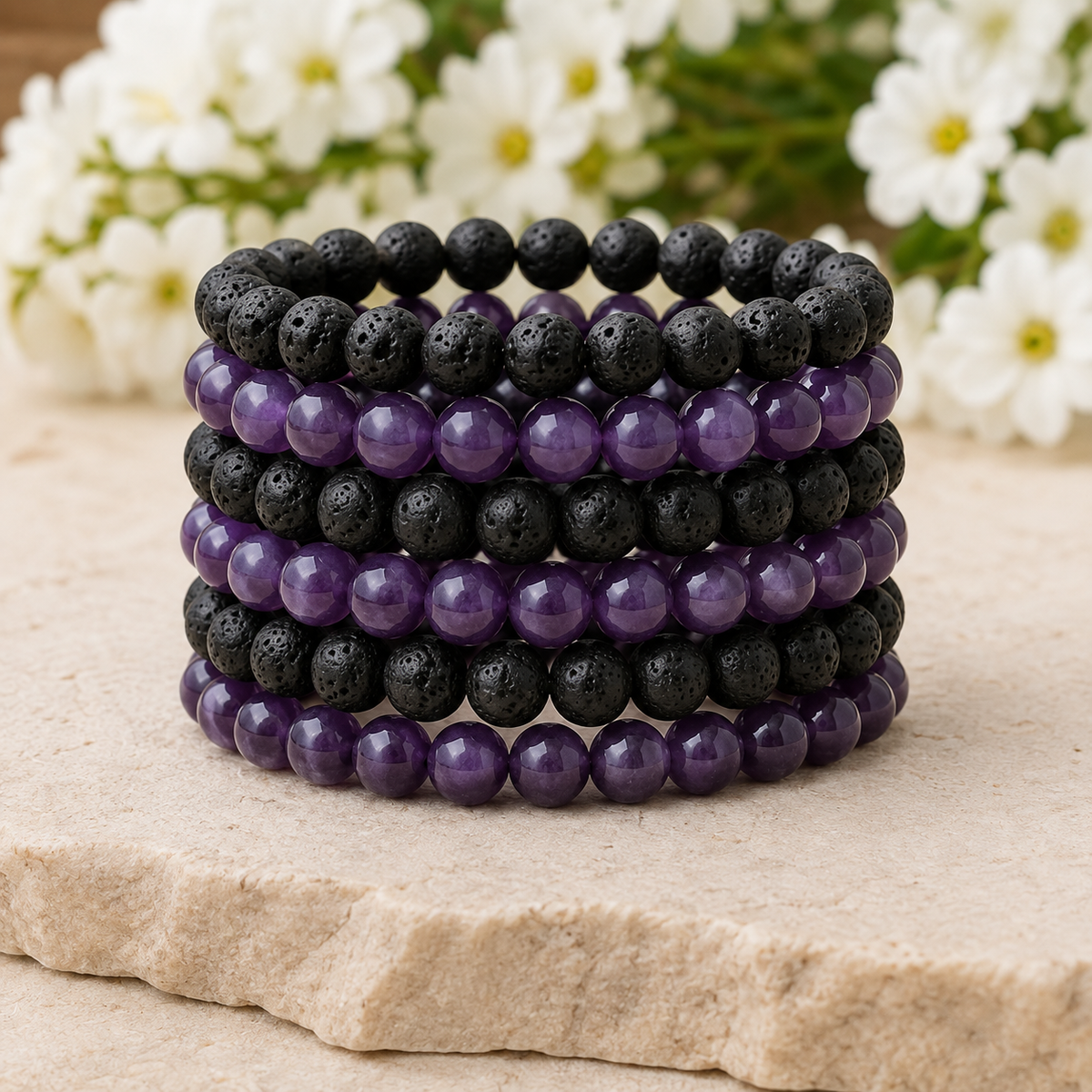 Amethyst Diffuser Bracelet, Lava Diffuser Jewelry, Aromatherapy, Essential Oil Bracelet, Spiritual Gift, Yoga Gift for Her